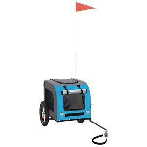 vidaXL Hondenfietstrailer oxford stof en ijzer blauw en grijs