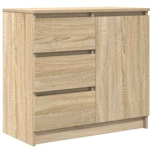 vidaXL Dressoir met lade 71x35x65 cm spaanplaat sonoma eikenkleurig
