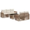 vidaXL Tuinbankenset 6 st Beige en Cr&egrave;me Wit poly rattan