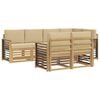 vidaXL Buiten bankenset 7 st Wit en Beige Polyester