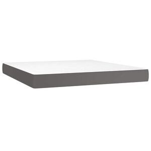 vidaXL Pocketveringmatras medium 180x200x20 cm kunstleer grijs