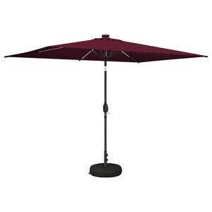 vidaXL Tuinparasol met LED-lampen en voet 200 x 300 cm Polyester