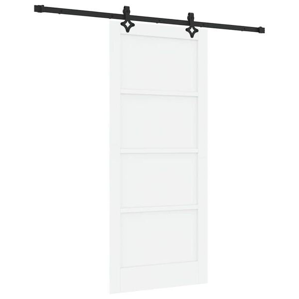 vidaXL Schuifdeur Wit en zwart 86 x 198,5 cm Massief grenenhout