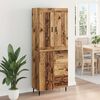 vidaXL Hoge kast met lade 2 pcs Oudhout Bewerkt hout
