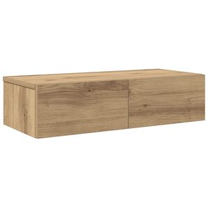 vidaXL Wandschap met lades 60x26,5x15 cm bewerkt hout artisanaal eiken