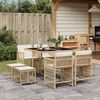 vidaXL 9-delige Tuinset met kussens poly rattan beige