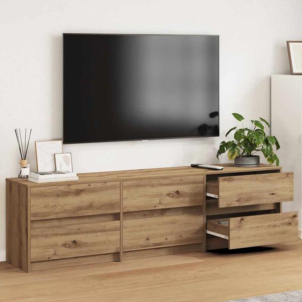 vidaXL TV Eenheden 2 pcs Artisan Eiken 180 x 34 x 50 cm Bewerkt hout