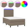 vidaXL Boxspring met matras en LED stof taupe 120x190 cm