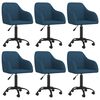 vidaXL Eetkamerstoelen draaibaar 6 st fluweel blauw