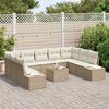 vidaXL Tuinbankenset met kussen 9 pcs Beige en Cr&egrave;me Polyrattan