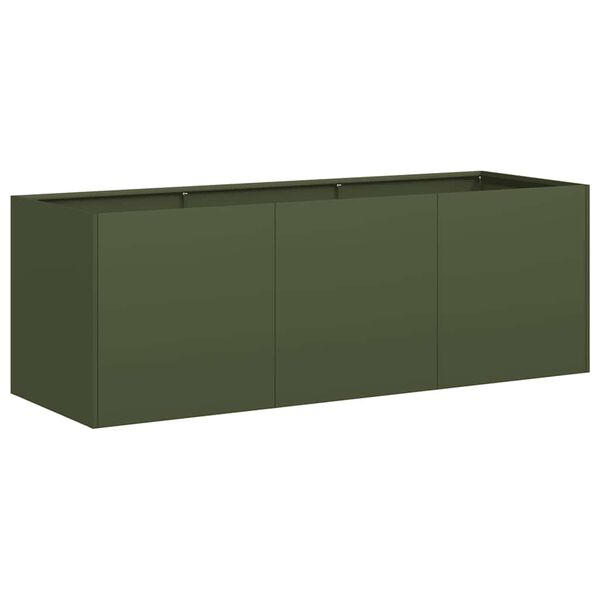 vidaXL Plantenbak 120x40x40 cm koudgewalst staal olijfgroen