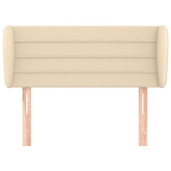 vidaXL Hoofdbord met randen 83x23x78/88 cm stof cr&egrave;mekleurig