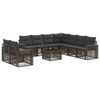 vidaXL Tuinbankenset 10 st Grijs en Donkergrijs poly rattan