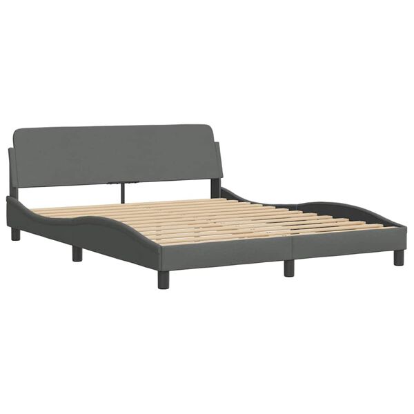 vidaXL Bedframe "Dover" stof donkergrijs 160x200 cm