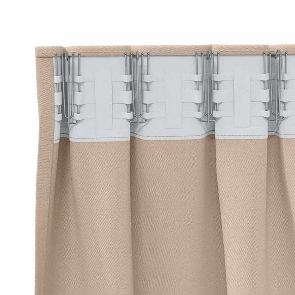 vidaXL Zwart-out Gordijnen met Ringen 2 pcs Taupe 175 x 140 cm