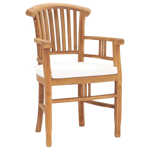 vidaXL 5-delige Tuinset met kussens massief teakhout