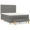 vidaXL Boxspring met matras stof donkergrijs 140x190 cm