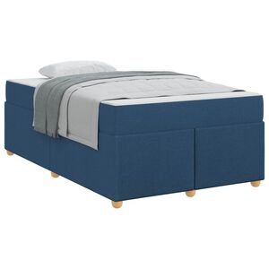 vidaXL Bedframe met matras Blauw 120 x 200 cm Stof