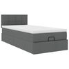 vidaXL Ottoman bed met matras 100x200cm stof donkergrijs