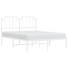 vidaXL Bedframe met hoofdbord metaal wit 140x200 cm