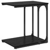 vidaXL Bijzettafel met plank Zwart Eiken 50 x 35 x 52 cm Bewerkt hout