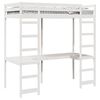vidaXL Hoogslaper bedframe Wit 90 x 190 cm Massief grenenhout