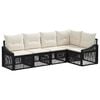 vidaXL Tuinbankenset 5 st Zwart poly rattan