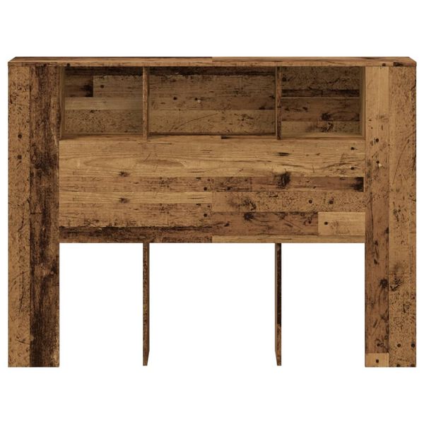vidaXL Hoofdbordkast 140x18,5x102,5 cm bewerkt hout oud houtkleurig