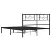 vidaXL Bedframe met hoofdbord metaal zwart 140x190 cm