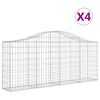 vidaXL Schanskorven 4 st gewelfd 200x30x80/100 cm gegalvaniseerd ijzer