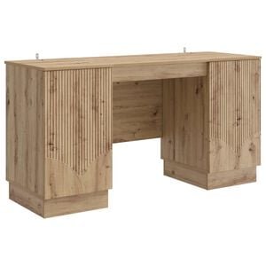 vidaXL Bureau Artisanaal eiken 142,5 x 50 x 75 cm Bewerkt hout