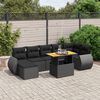 vidaXL 8-delige Loungeset met kussens poly rattan zwart