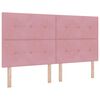 vidaXL LED Box Spring Bed met hoofdeinde Roze 180 x 200 cm Fluweel