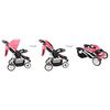 vidaXL Kinderwagen met 3 wielen roze en zwart