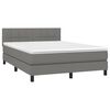vidaXL Boxspring met matras en LED stof donkergrijs 140x190 cm