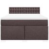 vidaXL Boxspring met matras stof donkerbruin 140x190 cm