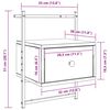 vidaXL Nachtkastje wandgemonteerd 35x30x51 cm hout bruin eikenkleur