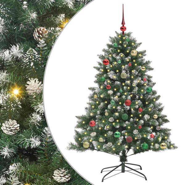 vidaXL Kunstkerstboom met 150 LED Groen 150 cm PVC en Plastic en Staal