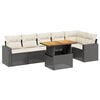vidaXL 7-delige Loungeset met kussens poly rattan zwart
