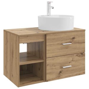 vidaXL Badkamermeubelset 2 pcs Artisanaal eiken Bewerkt hout