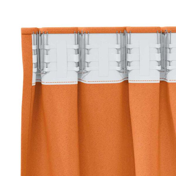 vidaXL Zwart-out Gordijnen met Ringen 2 pcs Feloranje 260 x 140 cm