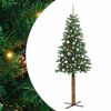 vidaXL Slanke Kerstboom Groen 210 cm PVC en massief dennenhout
