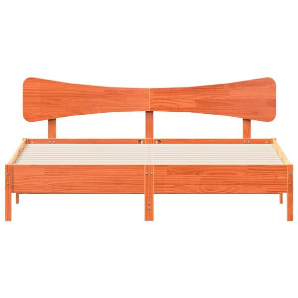 vidaXL Bedframe zonder matras massief grenenhout wasbruin 180x200 cm