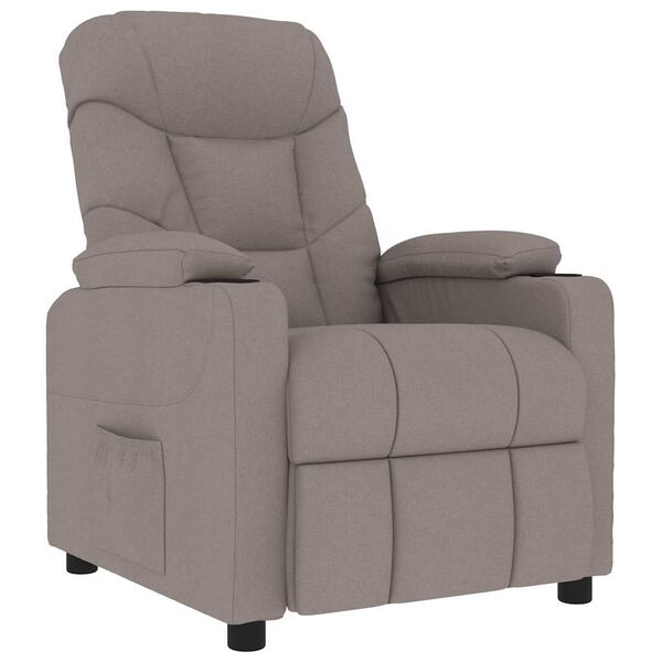 vidaXL Massagestoel stof taupe