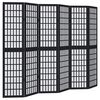 vidaXL Kamerscherm met 6 panelen massief paulowniahout zwart