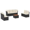 vidaXL 8-delige Loungeset met kussens poly rattan zwart