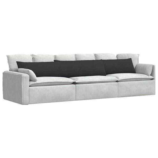 vidaXL Sofa Kussens 2 stuks Zwart 200 x 40 cm Stof