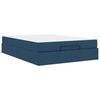 vidaXL Bedframe met matras met matras 2 pcs Blauw Stof