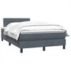 vidaXL Boxspring met matras fluweel donkergrijs 120x210 cm