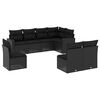 vidaXL 8-delige Loungeset met kussens poly rattan zwart